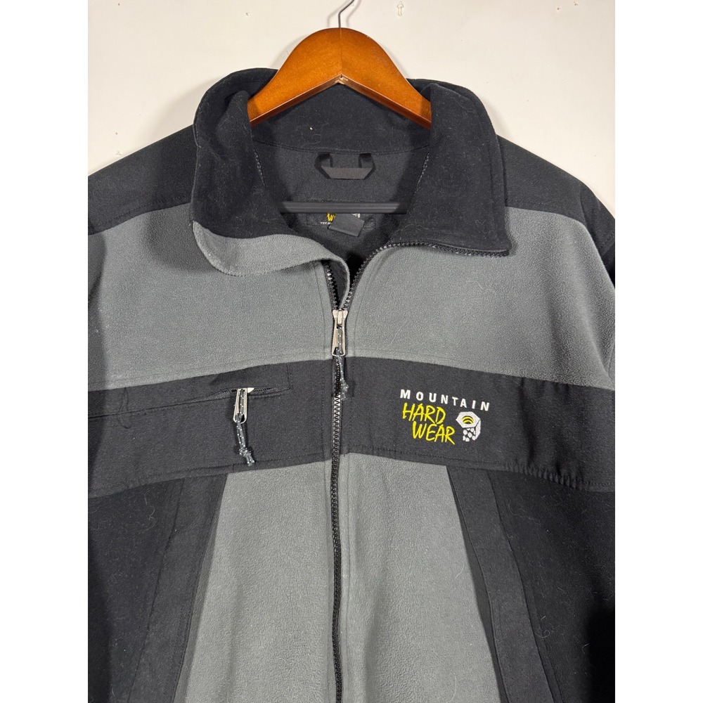 Mountain Hardwear Windstopper Fleece Jacket Mens Large Black Grey Full Zip